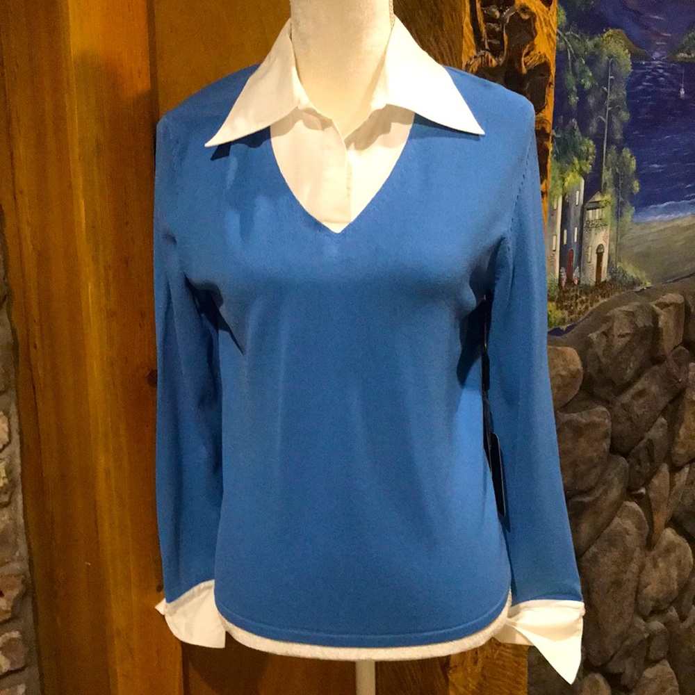 NWT Michelle Nicole Cadet Blue Sweater Size Large